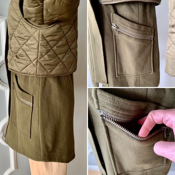 Joie Hetal Hooded Wool Coat With Faux Fur Trim Size Medium - Picture 7 of 12